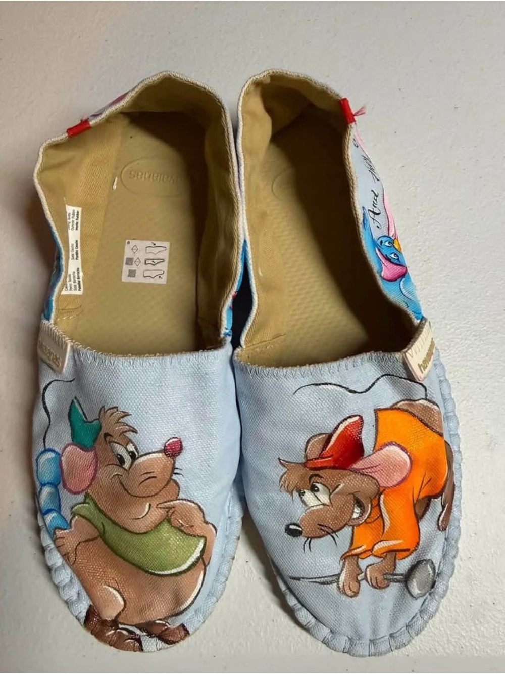 Havaianas Canvas Espadrilles Hand painted Cinderella Wedding Shoes